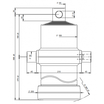 Teleskopski cilinder 6 stopenj 13 ton 2535 mm z luknjo 6023F